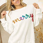 BiBi Merry Tinsel Lettering Drop Shoulder Sweatshirt - DAVERRI FASHIONS