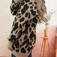 Leopard V-Neck Drop Shoulder Sweater - DAVERRI FASHIONS