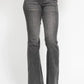 Judy Blue Full Size Mid Rise Tummy Control Washed Gray Release Hem Flare Jeans Plus Size - DAVERRI FASHIONS