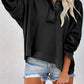 Exposed Seam Long Sleeve Hoodie - DAVERRI FASHIONS