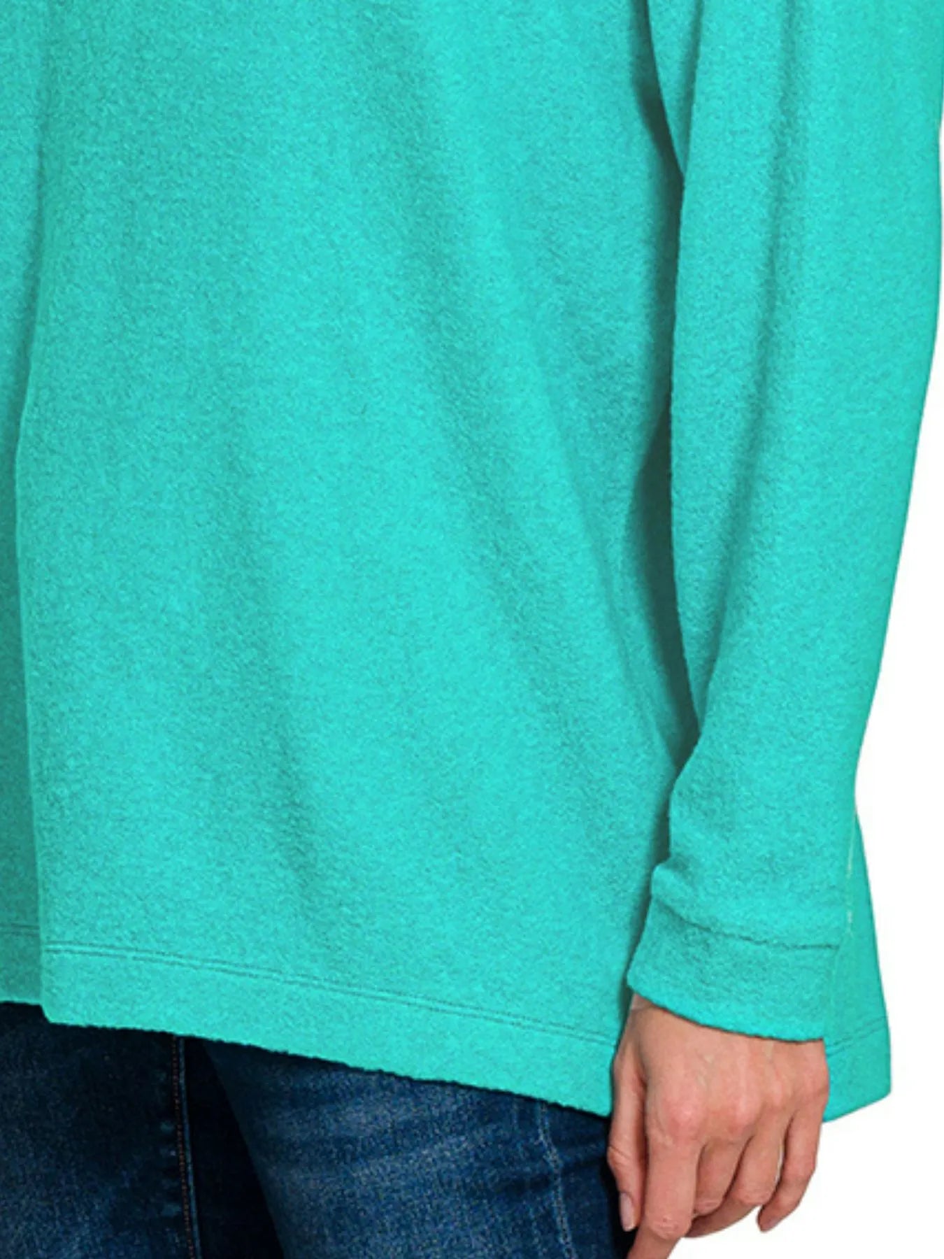 Zenana Hooded Brushed Melange Hacci Sweater Sweaters