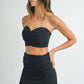 MABLE Ruched Tube Crop Top and Skirt Set Outfit Sets