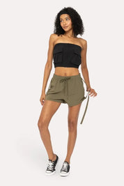 MONO B Cargochic Ribstop Tube Top | Tops Daverri Fashions