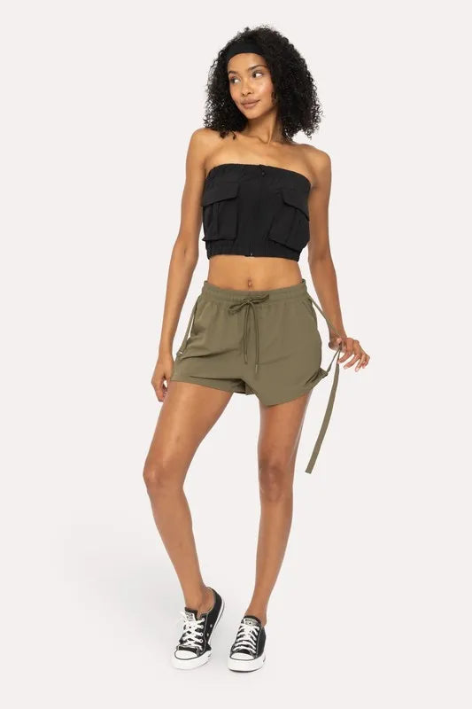 MONO B Cargochic Ribstop Tube Top | Tops Daverri Fashions