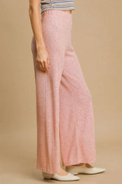 Umgee Elastic Waist Wide Leg Knit Pants | Daverri Fashions
