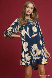 MIDNIGHT MIX Umgee Floral High-Low Babydoll Dress | Mini Dresses Daverri Fashions