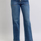 Judy Blue drawstring straight mid-wash jeans with front pockets