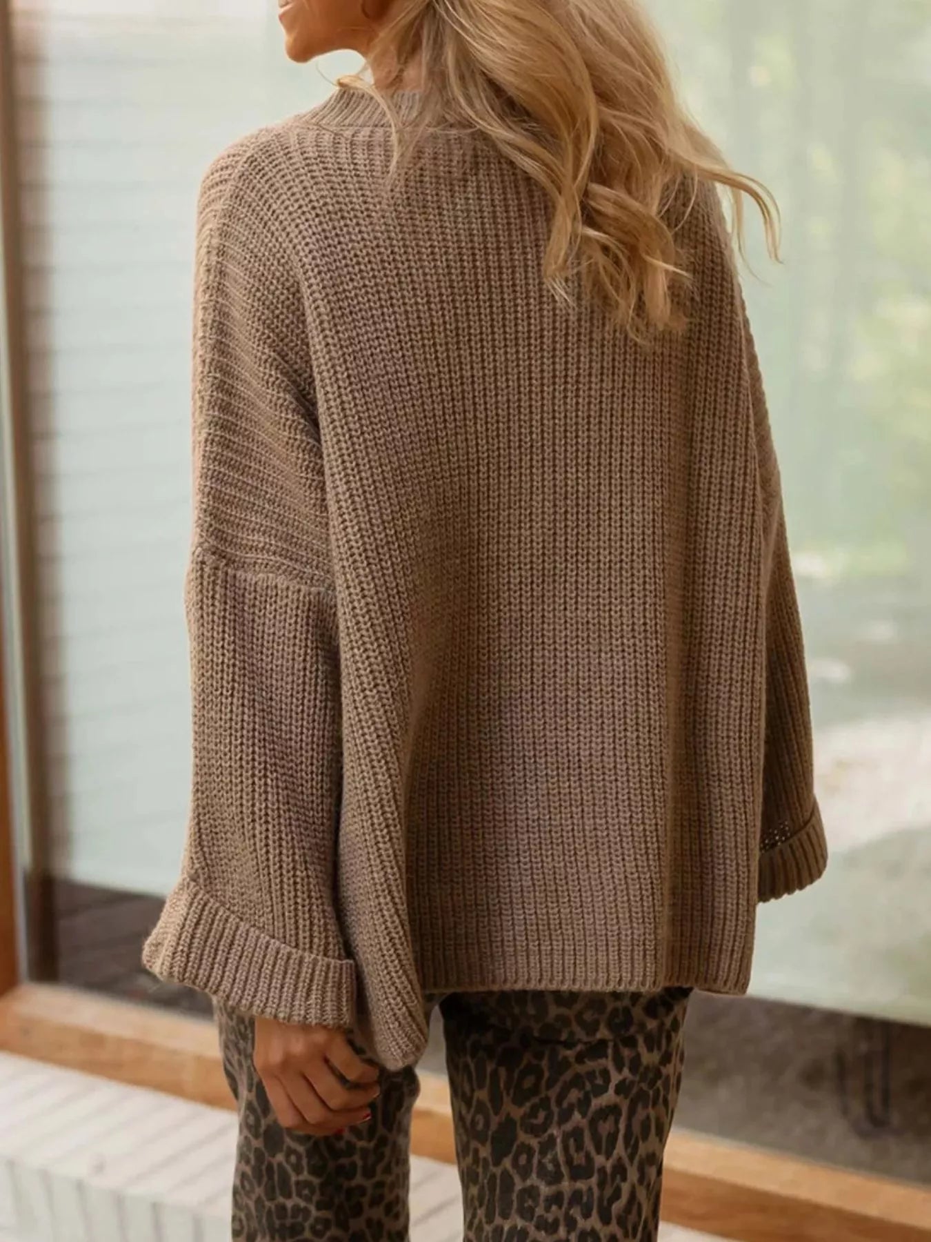 Asymmetrical Button Detail Sweater | Sweaters Daverri Fashions