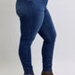 Judy Blue Full Size Mid Rise Skinny Jeans with Raw Hem Plus Size