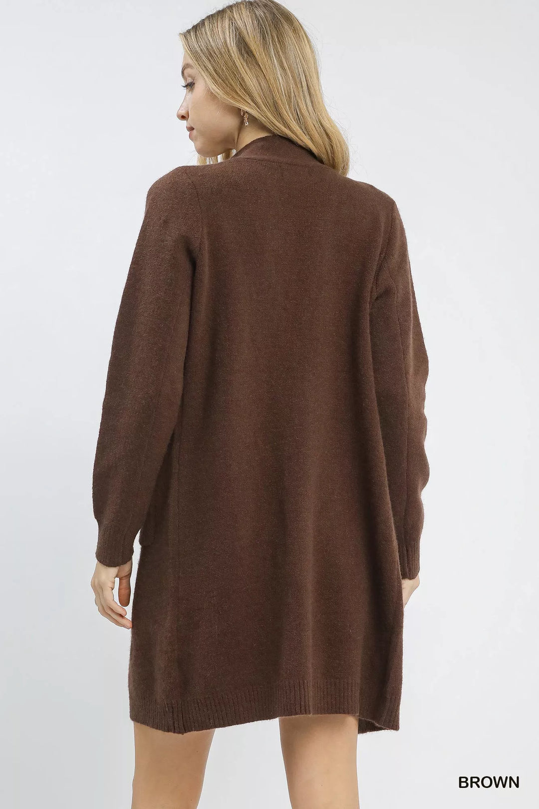 Umgee Button-Down Longline Sweater Cardigan with Front Pockets | Cardigans Daverri Fashions