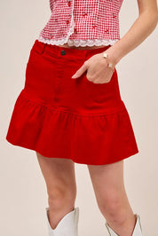 SO ME Ruffled Hem Game Day Mini Skirt | Skirts Daverri Fashions