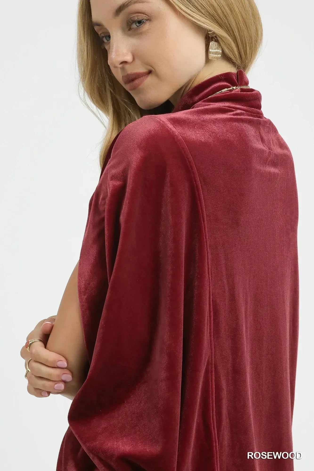 Umgee Velvet Mock Neck Sleeveless Blouse - DAVERRI FASHIONS