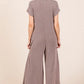 BOMBOM Rib Knit Jumpsuit with Button Detail Jumpsuits