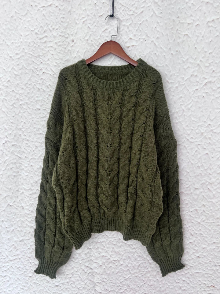 Cable Knit Long Sleeve Sweater | Sweaters Daverri Fashions
