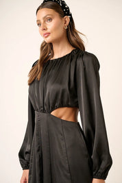 Mittoshop Satin Side Cutout Detail Mini Dress | Mini Dresses Daverri Fashions