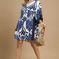 Umgee Abstract Print Kimono Sleeve Mini Dress - DAVERRI FASHIONS
