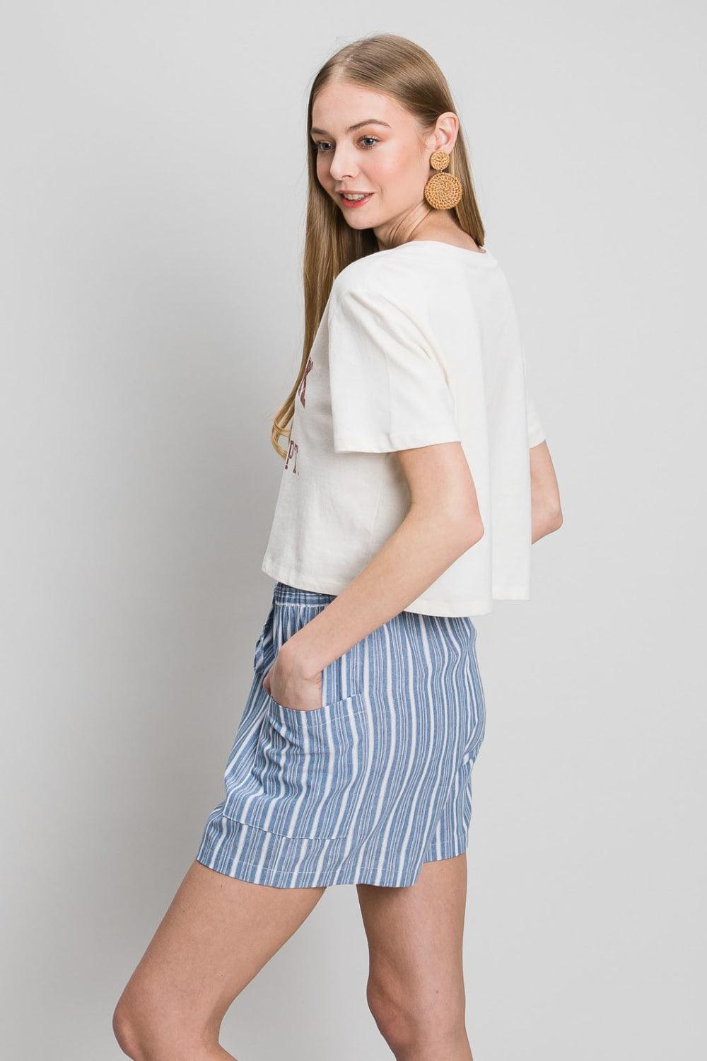 Cotton Bleu by Nu Label Yarn Dye Striped Shorts Shorts