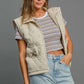 Umgee Sleeveless Quilted Vest with Bow Details