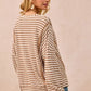 BiBi Open Seam Detail Textured Stripe Knit Top - DAVERRI FASHIONS