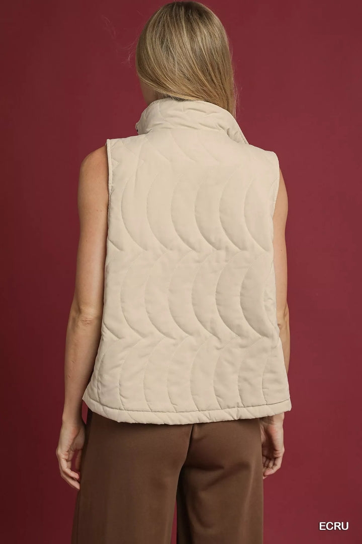 Umgee Quilted Embroidered Vest | Daverri Fashions