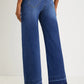 Daverri Fashions Raw Hem Unique Cuffs Straight High Rise Loose Jeans - DAVERRI FASHIONS