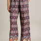 Umgee Full Size Mixed Print Elastic Waistband Pants Plus Size MAROON MIX Pants