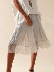 Lace Detail Shorts | Shorts Daverri Fashions