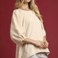 Umgee Satin Jacquard Balloon Sleeve Blouse Blouses