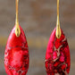 Handmade Teardrop Shape Natural Stone Dangle Earrings - DAVERRI FASHIONS