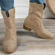 Lexi Suede Block Heel Western Boots | Boots Daverri Fashions