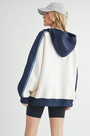 Aemi + Co Color Block Kangaroo Pocketed Hoodie | Hoodies Daverri Fashions