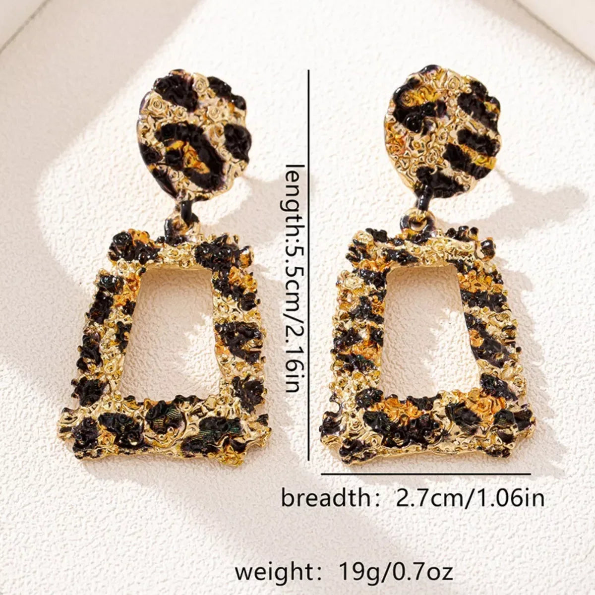 18K Gold-Plated Leopard Dangle Earrings - DAVERRI FASHIONS