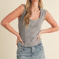 Aemi + Co Exposed Seam Ribbed Wide Strap Tank