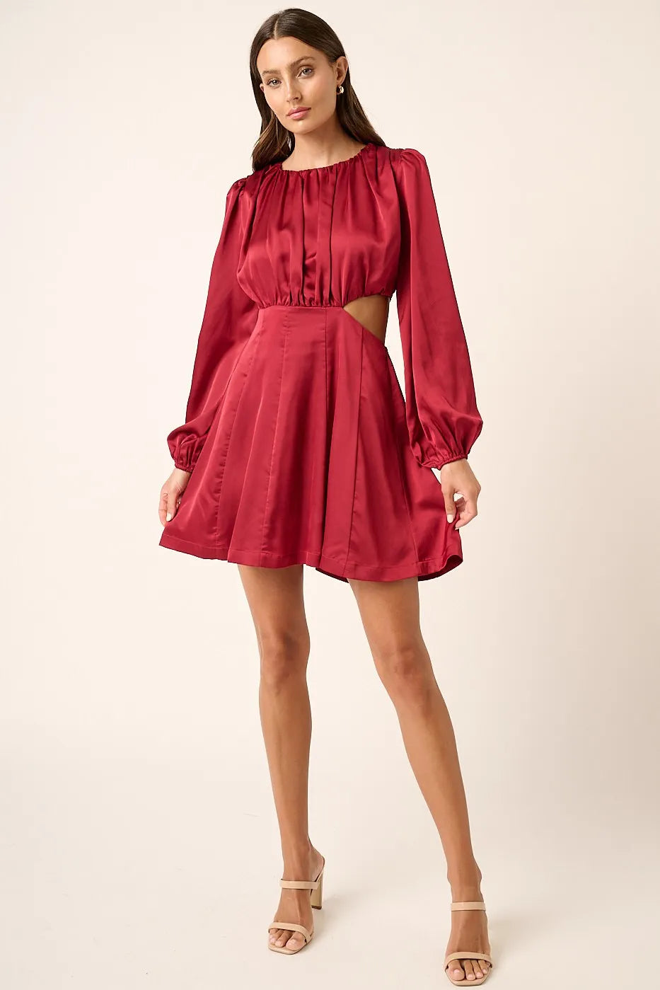 Mittoshop Satin Side Cutout Detail Mini Dress | Mini Dresses Daverri Fashions