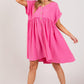 SAGE + FIG Button Up Short Sleeve Dress Mini Dresses