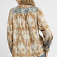 Umgee Floral Boho Blouse with Scalloped Hem