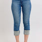 Judy Blue Full Size Skinny Cuff Capris Jeans with Pockets - DAVERRI FASHIONS