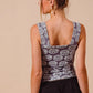 SO ME Two Tone Floral Seamless Tank Top Tank Tops