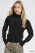 Umgee Ruffle Mock Neck Puff Sleeve Sweater - DAVERRI FASHIONS