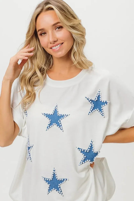 BiBi Fourth Of July Terry T-Shirt - DAVERRI FASHIONS