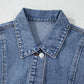 Button Up Cap Sleeve Denim Jacket - DAVERRI FASHIONS