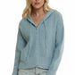 ADORA Hoodie Relaxed Fit Ribbed Cuffs Sweater Cardigan - DAVERRI FASHIONS