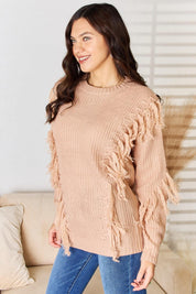 And The Why Tassel Detail Long Sleeve Sweater | Sweaters Daverri Fashions