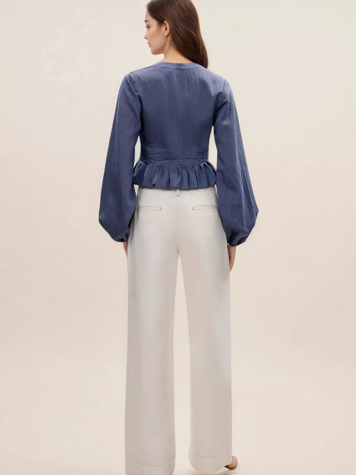 Ruffled Hem Balloon Sleeve Blouse | Blouses Daverri Fashions