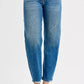 RISEN Tummy Control High Rise Ankle Slim Barrel Jeans - DAVERRI FASHIONS