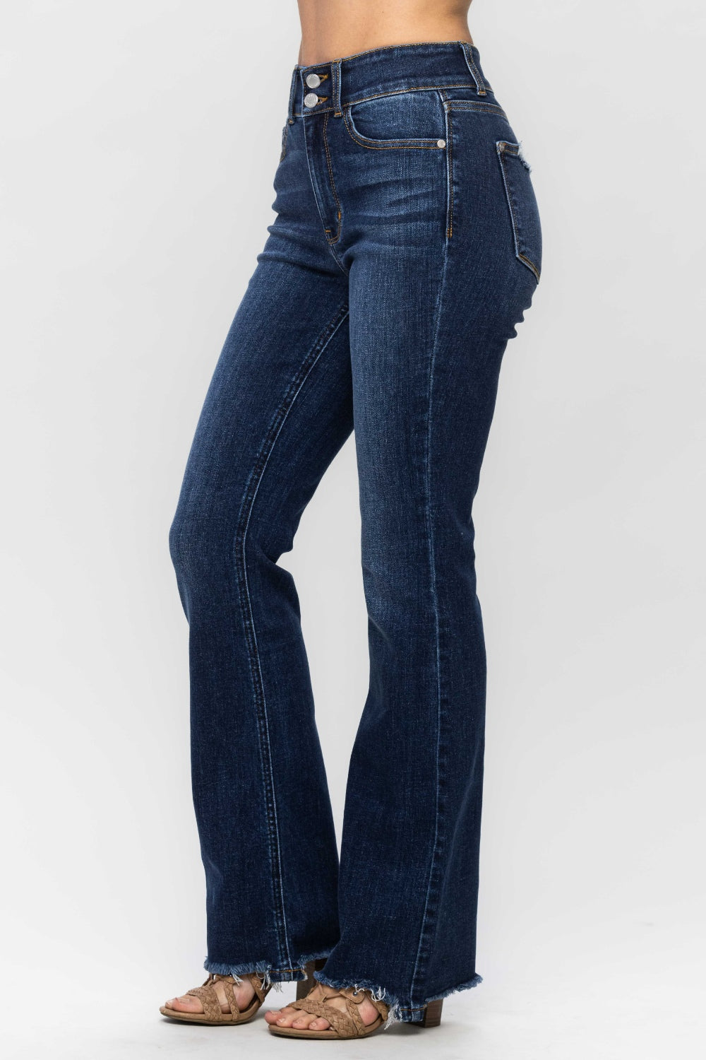 Judy Blue Frayed Hem Bootcut Jeans Bottoms