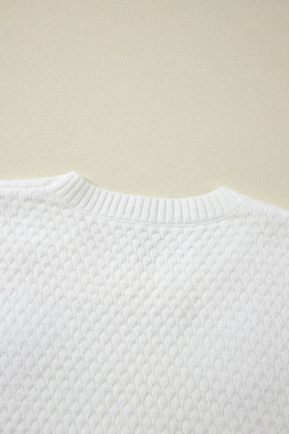 Crochet Flower Round Neck Long Sleeve Sweater | Sweaters Daverri Fashions