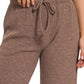 Ribbed Drawstring Lounge Pants Brown - DAVERRI FASHIONS