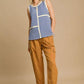 Umgee Round Neck Texture Striped Tank Tank Tops