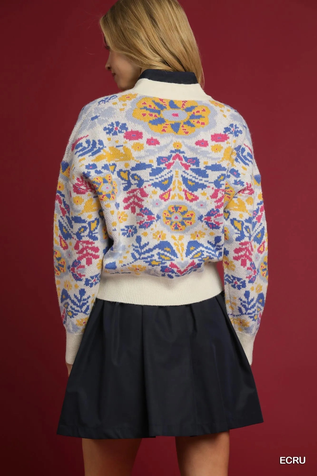 Umgee Floral Button-Up V-Neck Cardigan Cardigans